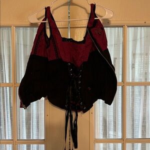Tripp NYC Red and Black Corset Top